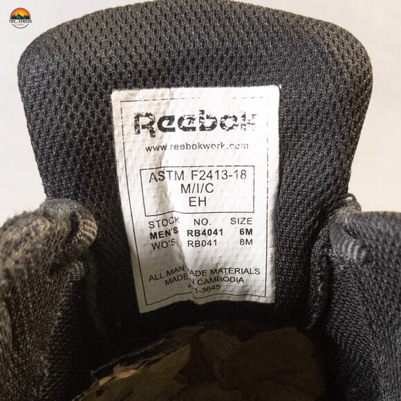 Reebok ASTM F2413-18 Sneaker Athletic Black Lace-Up Alloy Toe Unisex M 6 W 8 - Picture 8 of 14